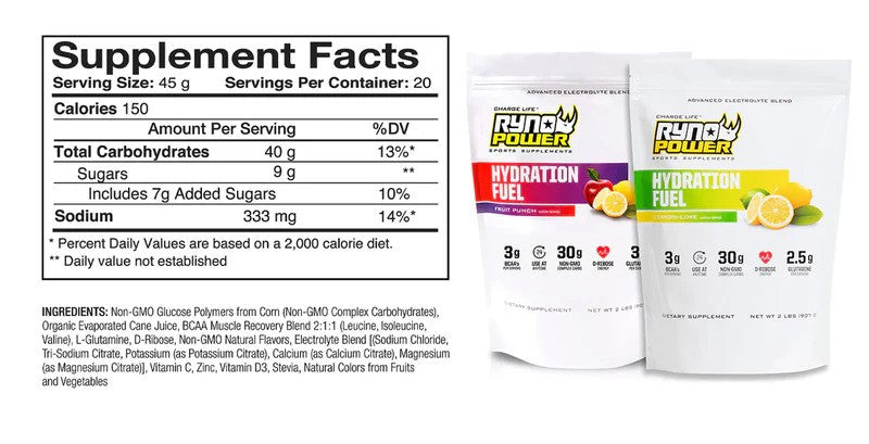 Ryno Power Hydration Lemon-Lime 450g